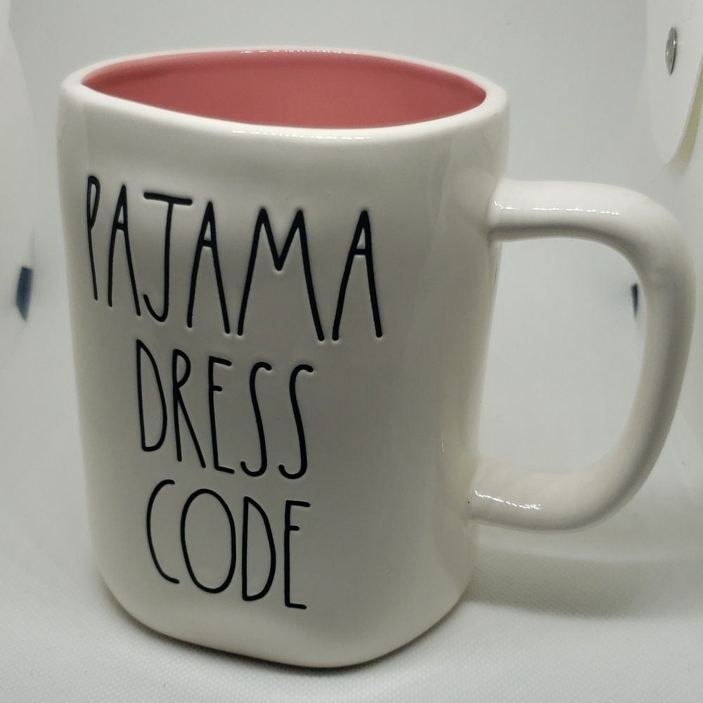 Rae Dunn white pink PAJAMA DRESS CODE new